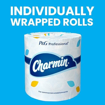 Charmin Commercial Bathroom Tissue, Septic Safe, Individually Wrapped, 2-Ply, White, 450 Sheets/roll, 75 Rolls/carton