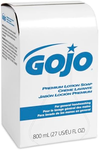GOJO Premium Lotion Soap, Waterfall Fragrance, 800 mL Lotion Hand Soap Refill 800 Series Bag-in-Box Soap Dispenser (Pack of 12) - 9106-12