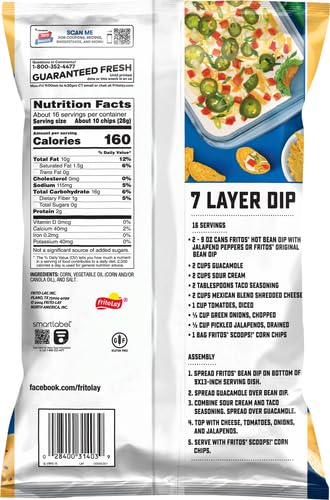 Fritos Scoops!Corn Chips 15.5oz Party Size! Bag