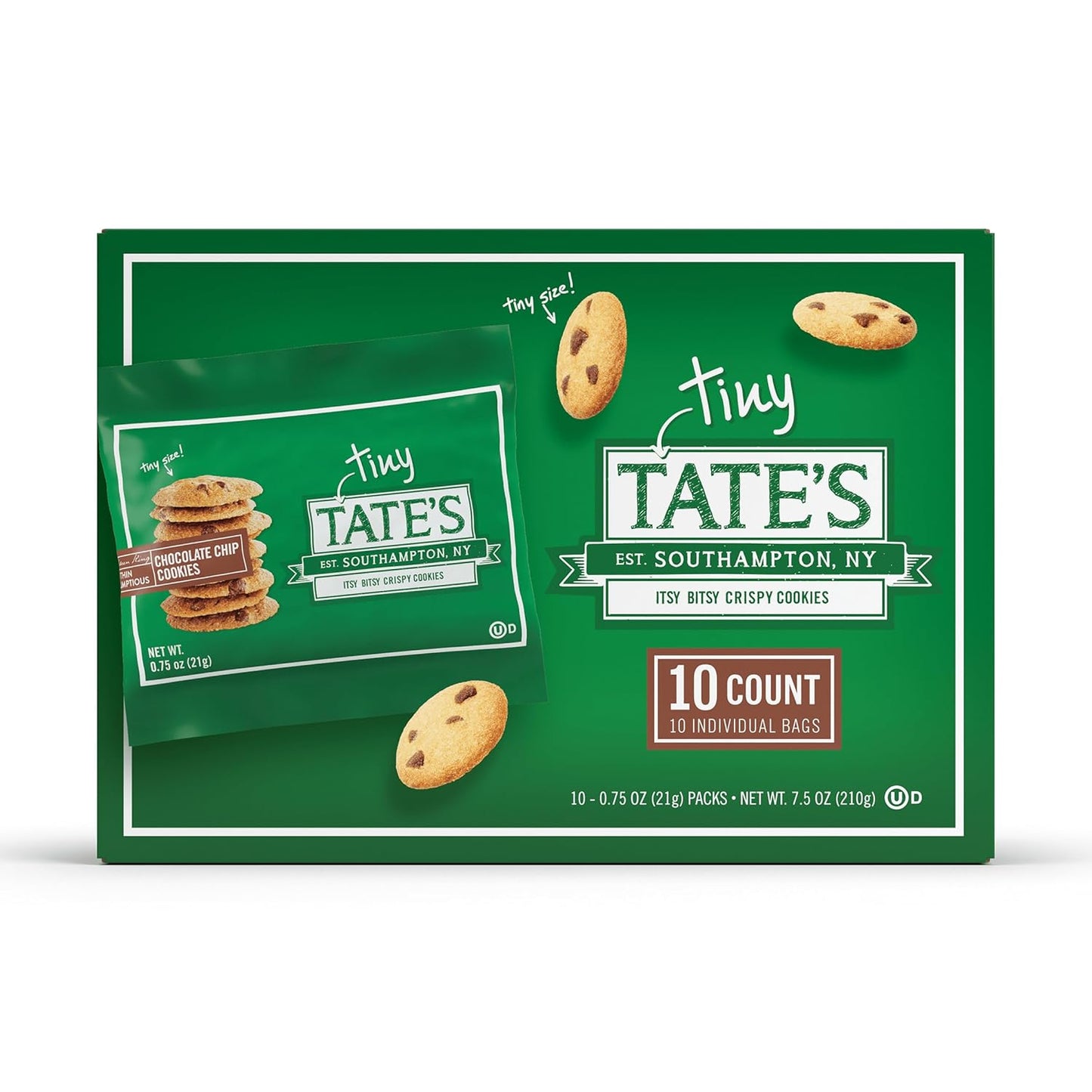Tate's Bake Shop Tiny Chocolate Chip Cookies, 10 Snack Packs