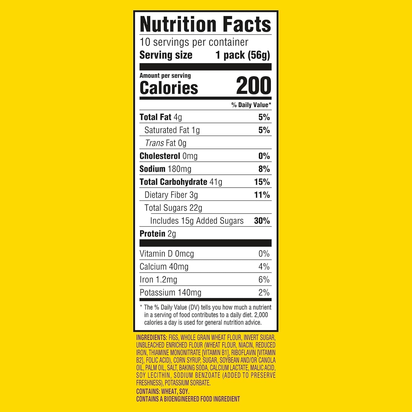 Newtons Soft Baked Real Fruit Fig Bars, Chewy Fig Cookies, 10 Snack Packs (2 Cookies Per Pack)