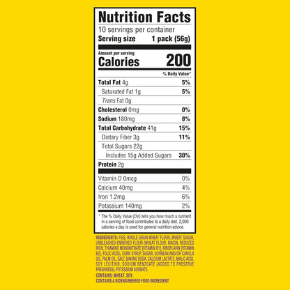 Newtons Soft Baked Real Fruit Fig Bars, Chewy Fig Cookies, 10 Snack Packs (2 Cookies Per Pack)