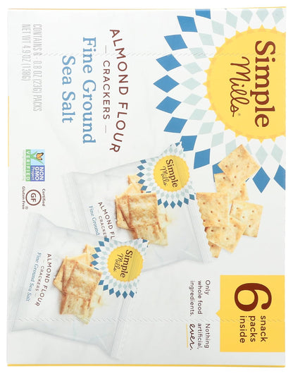 Simple Mills Almond Flour Crackers, Fine Ground Sea Salt Snack Packs - Gluten Free, Vegan, Healthy Snacks, 4.9 Ounce (Pack of 1)